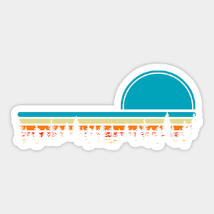 Vintage Sunset Forest Skyline Sticker